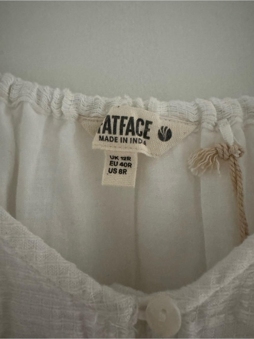 Fat Face White Linen Tie-Waist Maxi Dress - Picture 4 of 6